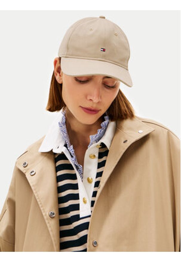 TOMMY HILFIGER - Tommy Hilfiger Czapka z daszkiem Th Flag Soft 6 Panel AW0AW17781 Brązowy. Kolor: brązowy. Materiał: bawełna