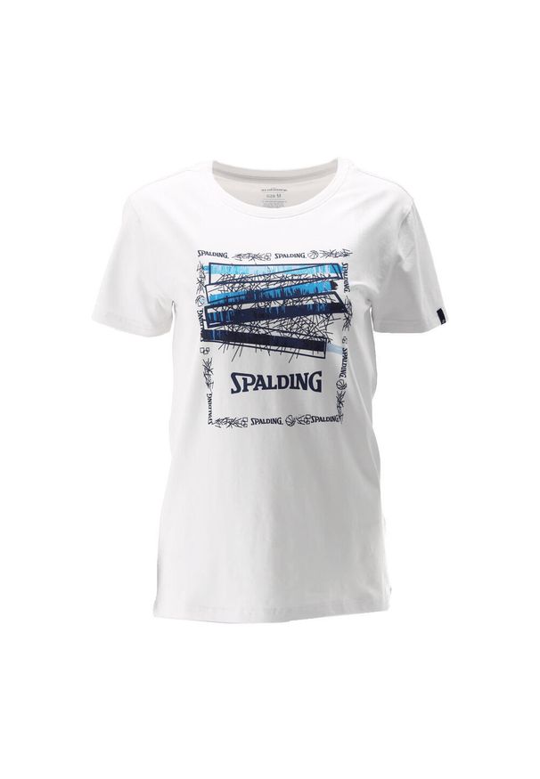 SPALDING - Koszulka damska Spalding Logo. Kolor: wielokolorowy, niebieski, biały. Sport: koszykówka