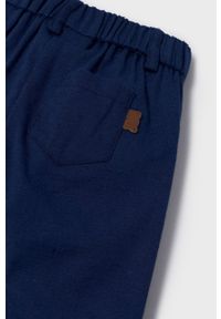Mayoral Newborn spodnie dziecięce kolor granatowy gładkie. Okazja: na co dzień. Kolor: niebieski. Wzór: gładki. Styl: casual #2