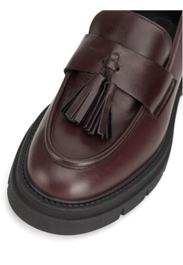 Gino Rossi Loafersy GRACE-I24-26375NB Bordowy. Kolor: czerwony. Materiał: skóra