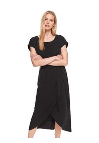 TOP SECRET - Bawełniana sukienka midi. Kolor: czarny. Materiał: bawełna. Długość rękawa: krótki rękaw. Typ sukienki: kopertowe. Długość: midi #6