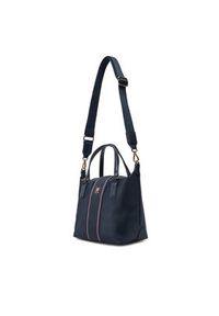 TOMMY HILFIGER - Tommy Hilfiger Torebka Poppy Small Tote Corp AW0AW17204 Granatowy. Kolor: niebieski #5