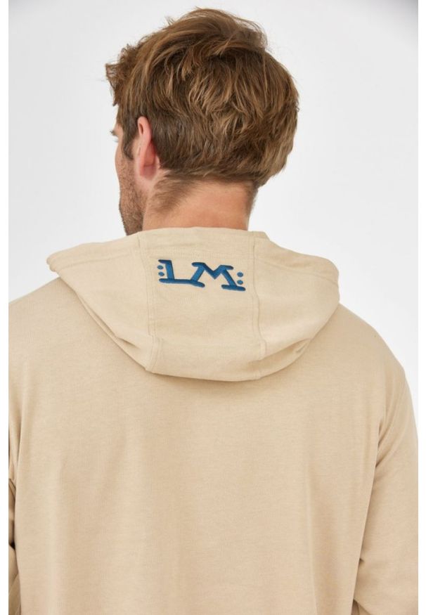 La Martina - LA MARTINA Beżowa bluza męska z kapturem, Rozmiar XL. Typ kołnierza: kaptur. Kolor: beżowy. Materiał: jersey