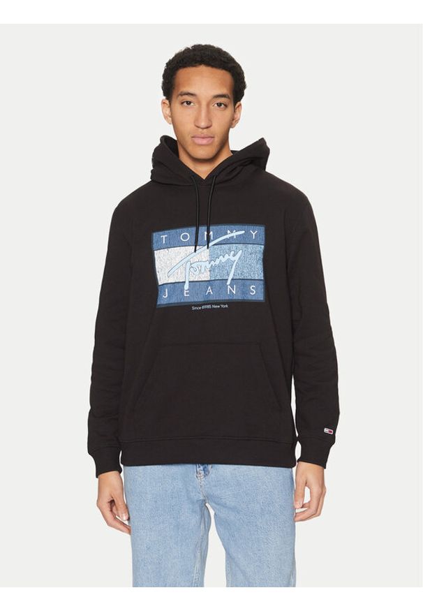 Tommy Jeans Bluza Dna Flag Twist DM0DM21100 Czarny Regular Fit. Kolor: czarny. Materiał: bawełna