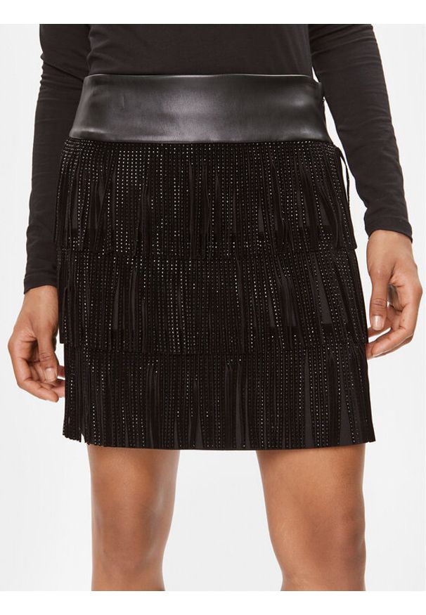 Spódnica DKNY. Kolor: czarny. Materiał: syntetyk