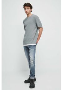 medicine - Medicine t-shirt bawełniany kolor niebieski gładki. Kolor: niebieski. Materiał: bawełna. Długość rękawa: krótki rękaw. Długość: krótkie. Wzór: gładki. Styl: klasyczny