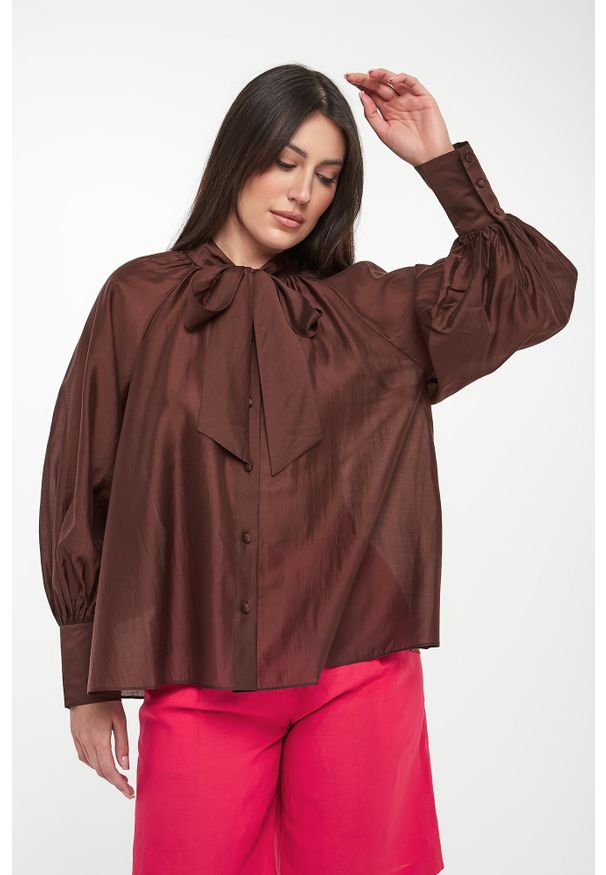 Twinset Milano - Koszula damska satynowa TWINSET ACTITUDE. Materiał: satyna