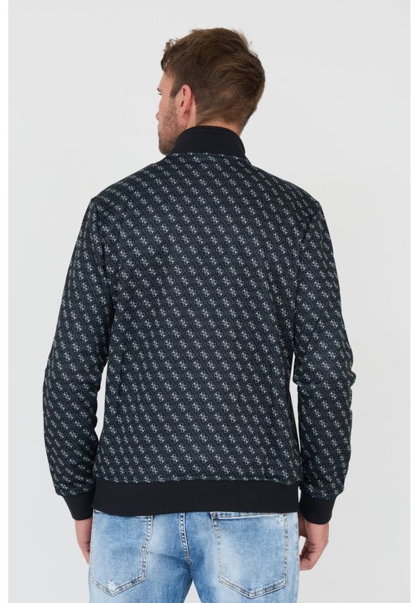 Guess - GUESS Czarna męska bluza logowana, Rozmiar M. Typ kołnierza: bez kaptura. Kolor: czarny