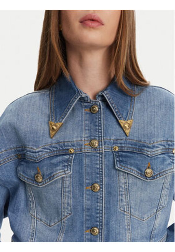Versace Jeans Couture Kurtka jeansowa 78HAS450 Niebieski Relaxed Fit. Kolor: niebieski. Materiał: bawełna