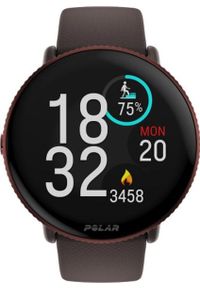 POLAR - Smartwatch Polar Polar Ignite 3 Titanium brązowy skórzany M/L. Rodzaj zegarka: smartwatch. Kolor: brązowy. Materiał: polar, skóra