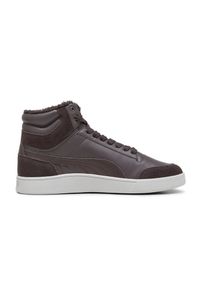 Buty Puma Shuffle Mid Fur, Mężczyźni. Kolor: szary. Materiał: skóra ekologiczna, guma, tkanina, materiał, syntetyk