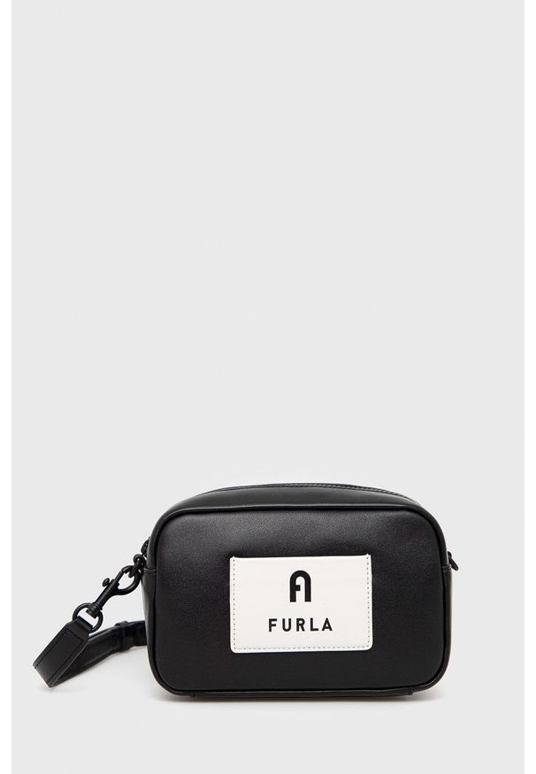 Furla Torebka skórzana Iris Mini kolor czarny. Kolor: czarny. Materiał: skórzane. Rodzaj torebki: na ramię