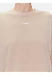 Hugo - HUGO T-Shirt 50490593 Beżowy Relaxed Fit. Kolor: beżowy. Materiał: bawełna #4