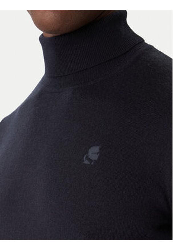 Karl Lagerfeld - KARL LAGERFELD Golf 655058 554399 Granatowy Regular Fit. Typ kołnierza: golf. Kolor: niebieski. Materiał: wełna
