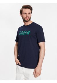 United Colors of Benetton - United Colors Of Benetton T-Shirt 3096U105L Granatowy Regular Fit. Kolor: niebieski. Materiał: bawełna #1