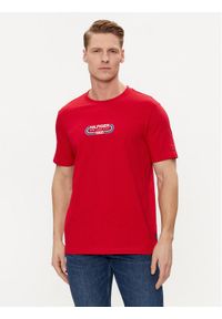 TOMMY HILFIGER - Tommy Hilfiger T-Shirt Track Graphic MW0MW34429 Czerwony Regular Fit. Kolor: czerwony. Materiał: bawełna