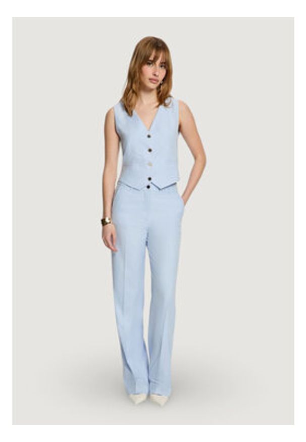 Morgan Spodnie materiałowe 261-PTYA.F Niebieski jasny Regular Fit. Kolor: niebieski. Materiał: syntetyk