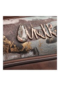 Brązowa Torebka Anekke Elegancka Listonoszka Damska. Kolor: brązowy. Wzór: aplikacja. Materiał: zdobione. Styl: elegancki #5