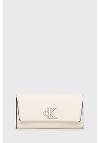 Calvin Klein Jeans portfel damski kolor biały. Kolor: biały