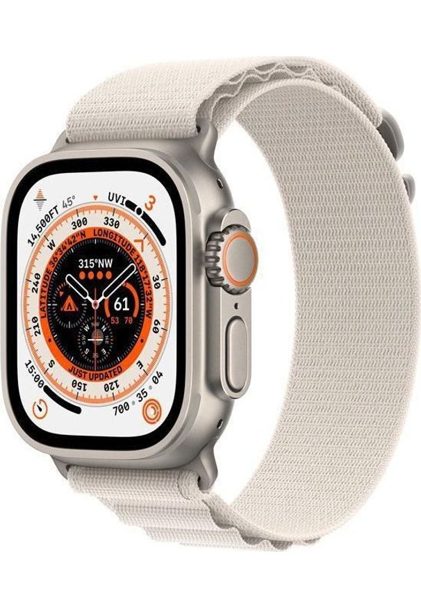 APPLE - Smartwatch Apple Watch Ultra GPS + Cellular, 49 mm Koperta tytanowa z opaską Alpine w kolorze księżycowej poświaty - L. Rodzaj zegarka: smartwatch