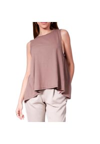 Koszulka sportowa damska Superdry Flex Loose Open Back Tank top. Kolor: brązowy. Materiał: poliester, bawełna. Sport: fitness
