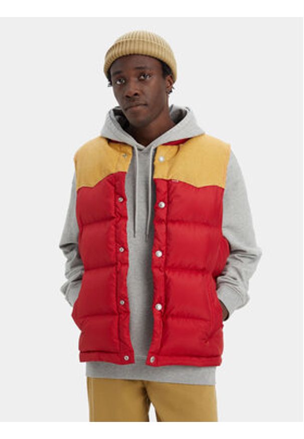 Levi's® Bezrękawnik Western Super Puffer A5634-0003 Czerwony Regular Fit. Kolor: czerwony. Materiał: syntetyk. Długość rękawa: bez rękawów
