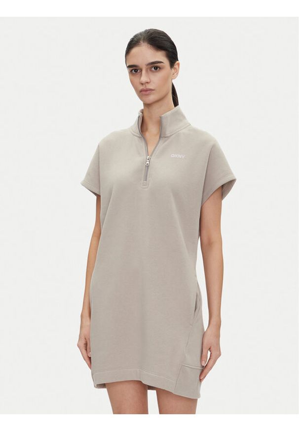 DKNY Sport Sukienka codzienna DP5D4895 Beżowy Regular Fit. Okazja: na co dzień. Kolor: beżowy. Materiał: bawełna, syntetyk. Typ sukienki: sportowe, proste. Styl: casual, sportowy