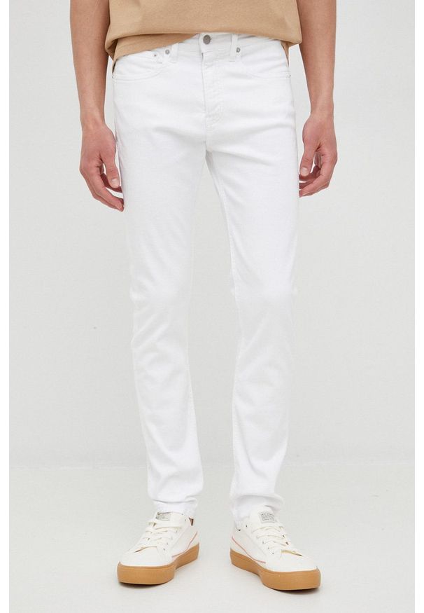 Calvin Klein Jeans jeansy męskie. Kolor: biały