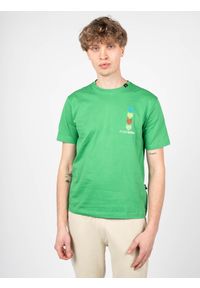 Plein Sport T-shirt | TIPS1135 | Mężczyzna | Zielony. Okazja: na co dzień. Kolor: zielony. Materiał: bawełna. Wzór: aplikacja, nadruk. Styl: sportowy #3