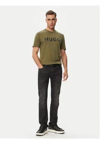 Hugo - HUGO T-Shirt Dulivio 50467556 Zielony Regular Fit. Kolor: zielony. Materiał: bawełna #5