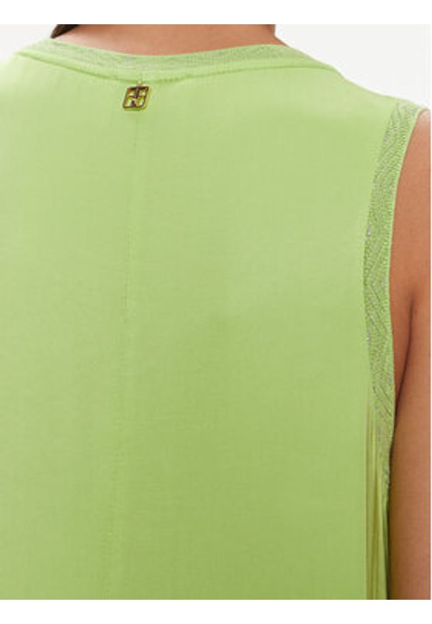 Fracomina Sukienka letnia FJ24SD3014W64101 Zielony Loose Fit. Kolor: zielony. Materiał: wiskoza. Sezon: lato