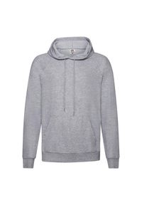 FRUIT OF THE LOOM - Lekka Męska Bluza Z Kapturem. Typ kołnierza: kaptur. Kolor: szary