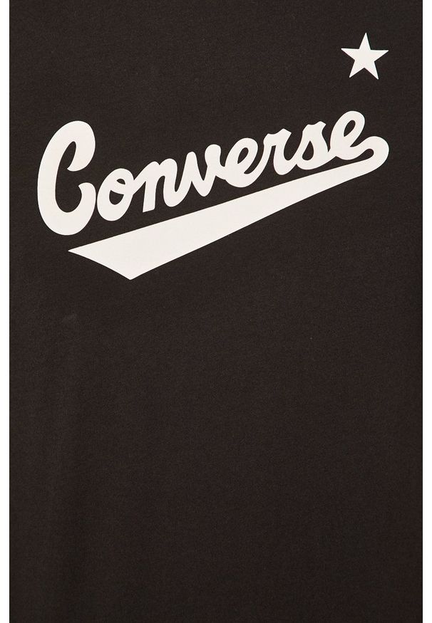 Converse - T-shirt. Okazja: na co dzień. Kolor: czarny. Materiał: materiał. Wzór: nadruk. Styl: casual