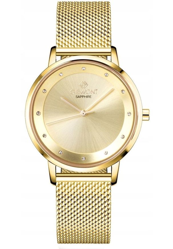 Zegarek Giewont Zegarek Damski Giewont Sapphire Złoty GW4130-B2. Kolor: złoty