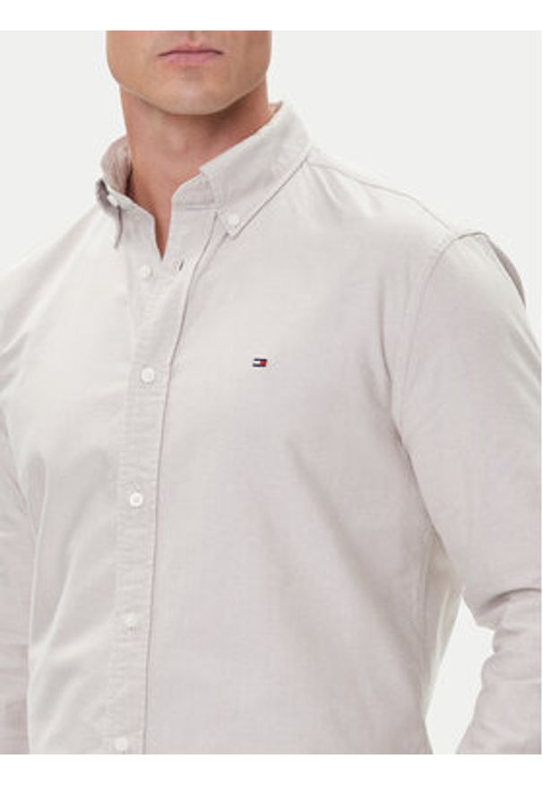 TOMMY HILFIGER - Tommy Hilfiger Koszula Solid Heritage MW0MW35774 Beżowy Regular Fit. Kolor: beżowy. Materiał: bawełna