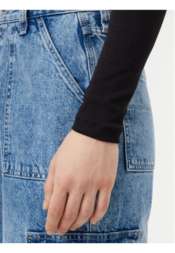 Tommy Jeans Bluzka DW0DW21350 Czarny Slim Fit. Kolor: czarny. Materiał: bawełna