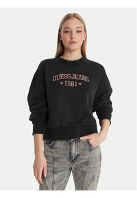 Guess Jeans Bluza W6RQ04 KCPR1 Czarny Regular Fit. Kolor: czarny. Materiał: bawełna #1