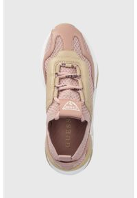 Guess sneakersy GENIVER kolor różowy FL6GVN FAB12. Nosek buta: okrągły. Zapięcie: sznurówki. Kolor: różowy. Materiał: guma. Obcas: na platformie #5