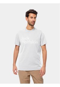 Jack Wolfskin T-Shirt Essential Logo T 1809591 Biały Regular Fit. Kolor: biały. Materiał: bawełna #1