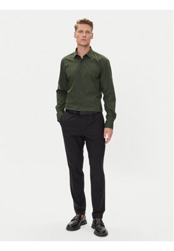 Hugo - HUGO Koszula Kenno 50289499 Zielony Slim Fit. Kolor: zielony. Materiał: bawełna
