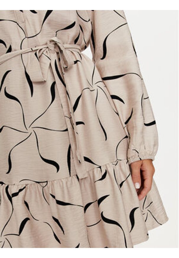 Vero Moda Sukienka codzienna Jessi 10317440 Beżowy Regular Fit. Okazja: na co dzień. Kolor: beżowy. Materiał: wiskoza. Typ sukienki: proste. Styl: casual