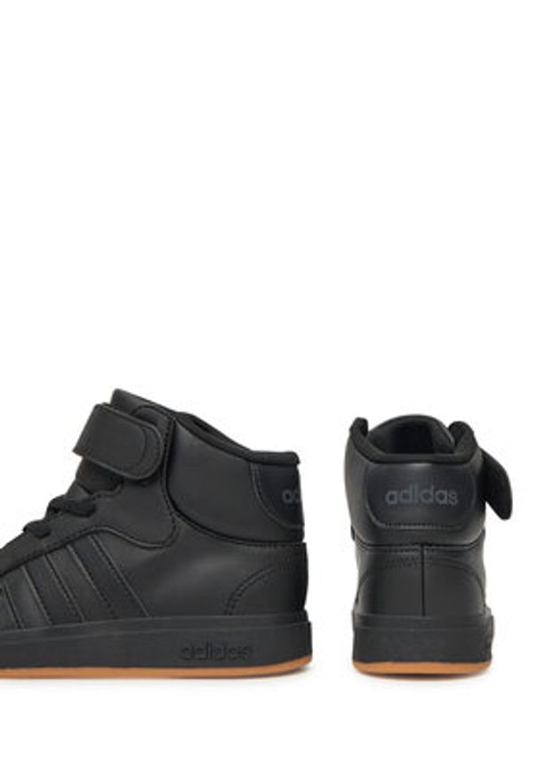 Adidas - adidas Sneakersy Grand Court Mid K JR0804 Czarny. Kolor: czarny. Materiał: skóra
