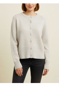 Sinsay - Kardigan z guzikami z domieszką wełny - beżowy. Kolor: beżowy. Materiał: wełna