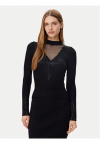 Guess Sweter W5RR15 Z2Y50 Czarny Regular Fit. Kolor: czarny. Materiał: syntetyk