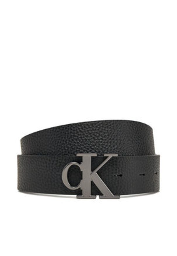 Calvin Klein Jeans Pasek Męski Monogram Plaque 35mm Rev/Adj LV04G7002G Czarny. Kolor: czarny. Materiał: skóra