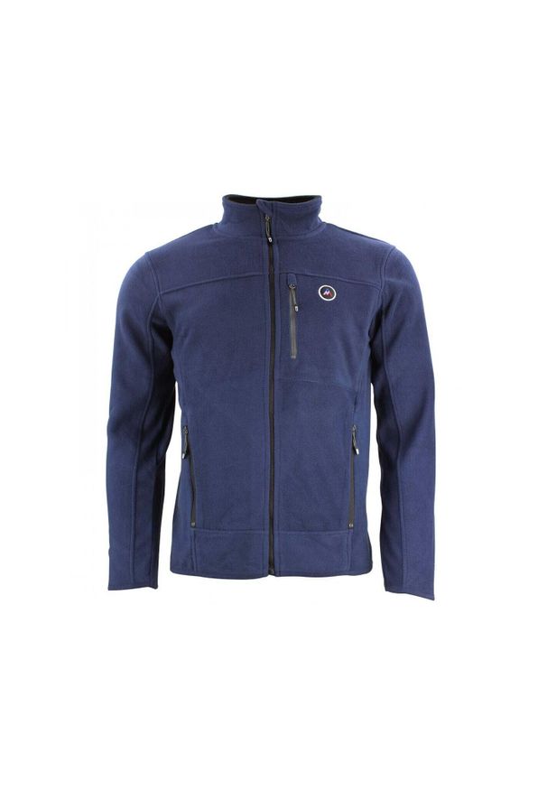 PEAK MOUNTAIN - Polar z pełnym zamkiem błyskawicznym Peak Mountain. Typ kołnierza: kołnierzyk stójkowy. Kolor: niebieski. Materiał: polar. Sport: turystyka piesza