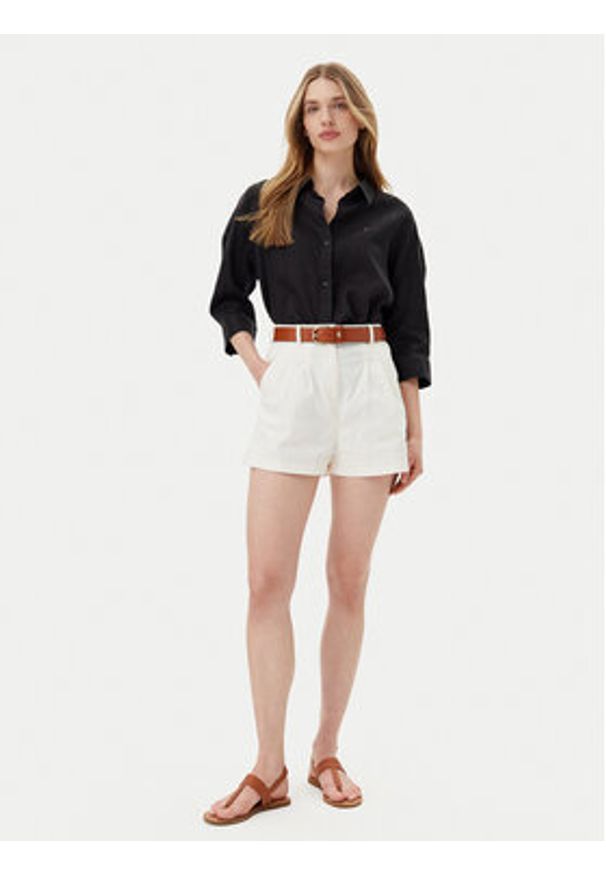 TOMMY HILFIGER - Tommy Hilfiger Koszula WW0WW46169 Czarny Loose Fit. Kolor: czarny. Materiał: len