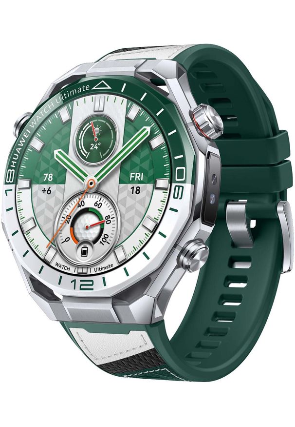 HUAWEI - Smartwatch Huawei Watch Ultimate 2 Biało-zielony (55020GNT). Rodzaj zegarka: smartwatch. Kolor: biały, zielony, wielokolorowy
