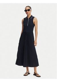 TOMMY HILFIGER - Tommy Hilfiger Sukienka codzienna 1985 Pleated WW0WW49621 Granatowy Regular Fit. Okazja: na co dzień. Kolor: niebieski. Materiał: syntetyk. Typ sukienki: proste. Styl: casual #2