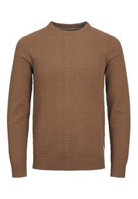 Jack & Jones - Jack&Jones Sweter 12212816 Brązowy Regular Fit. Kolor: brązowy. Materiał: bawełna #6